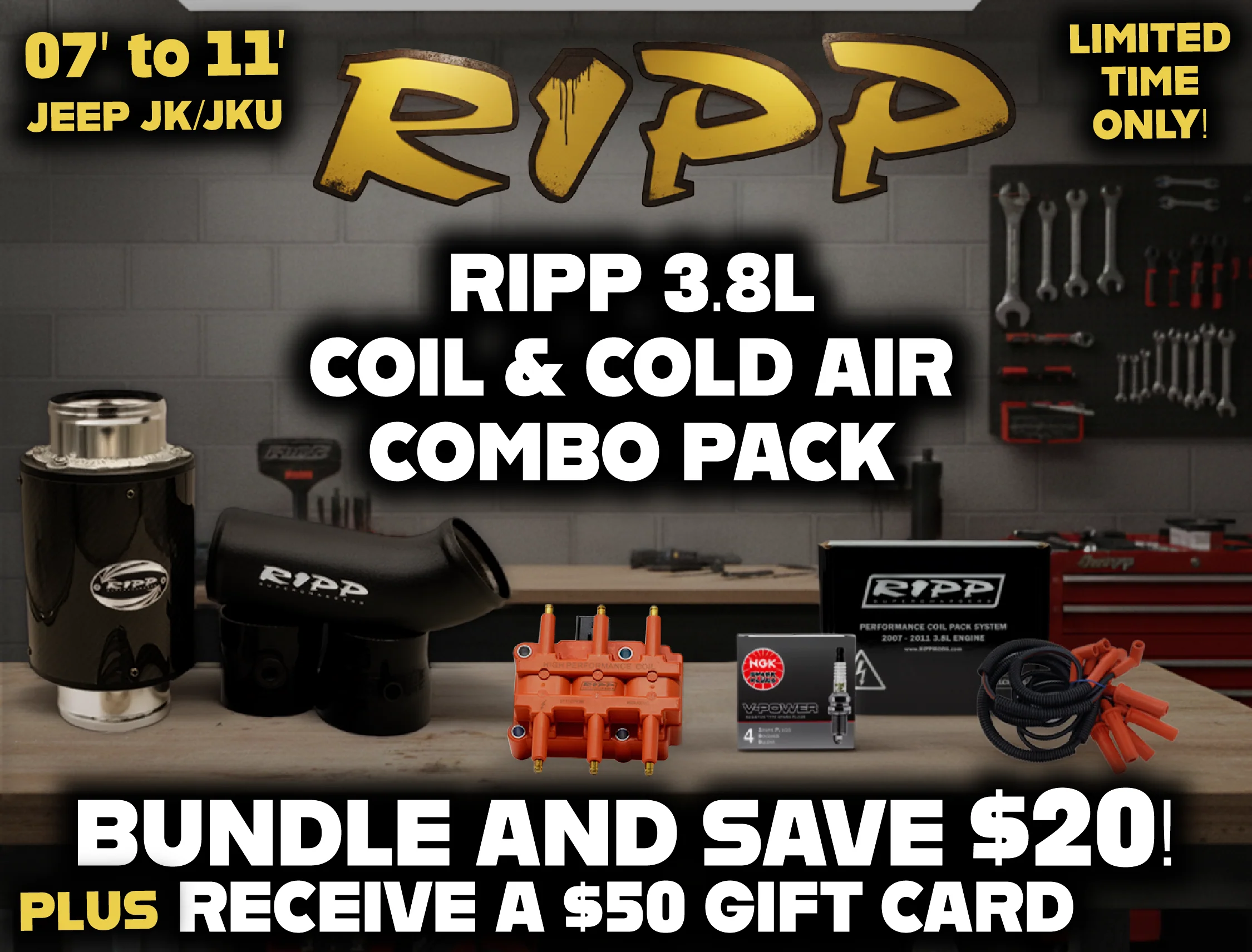 3.8 Wrangler Air FIlter + Coil Pack & Wire Bundle